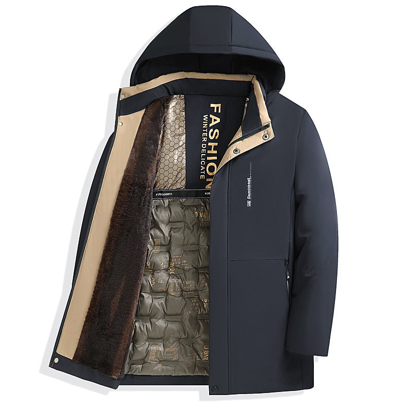 Men's Warm Fleece-Lined Cotton Coat