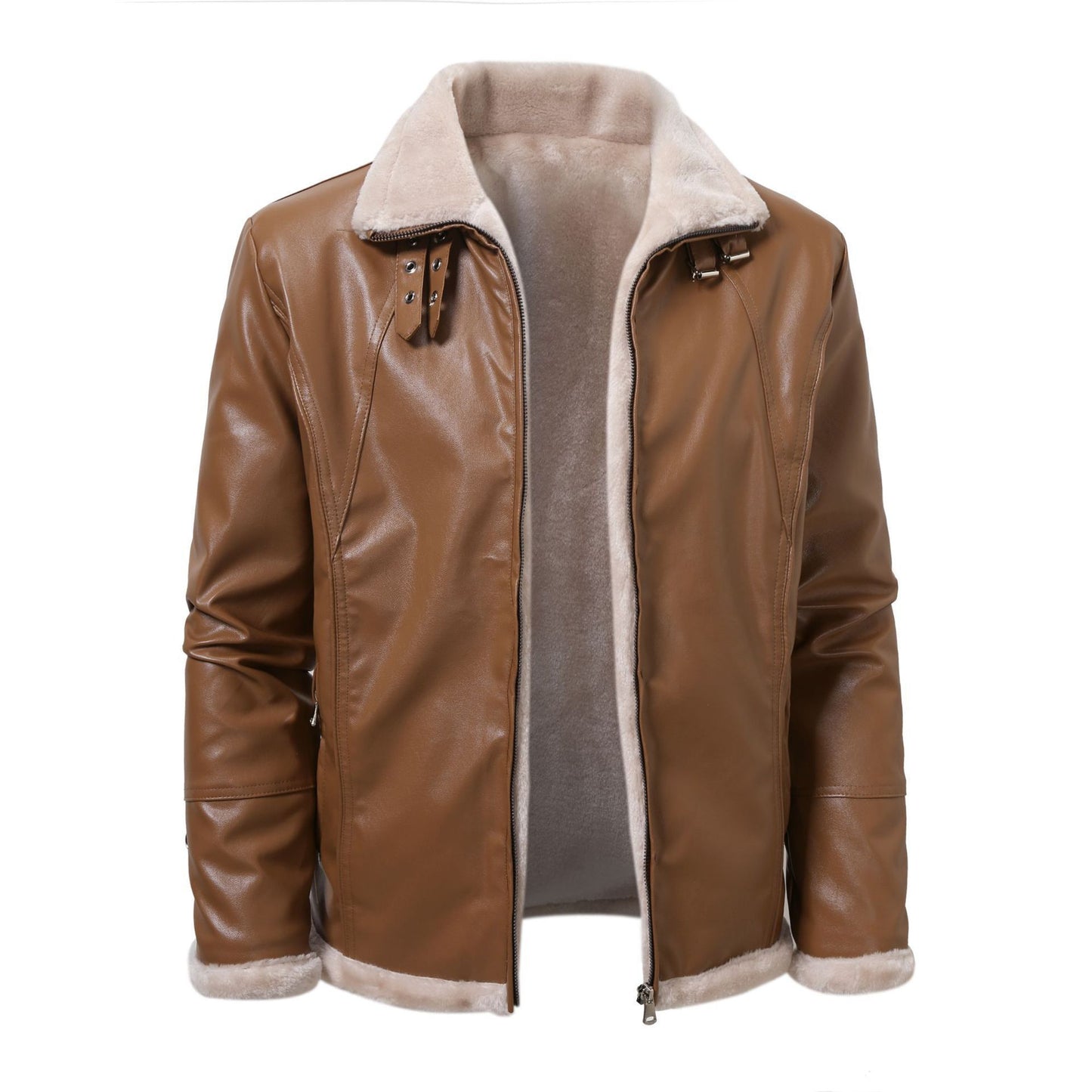 PU Leather Men's jacket Winter Warm