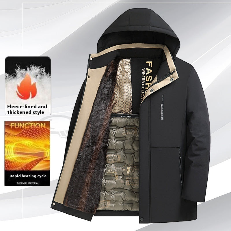 Men's Warm Fleece-Lined Cotton Coat