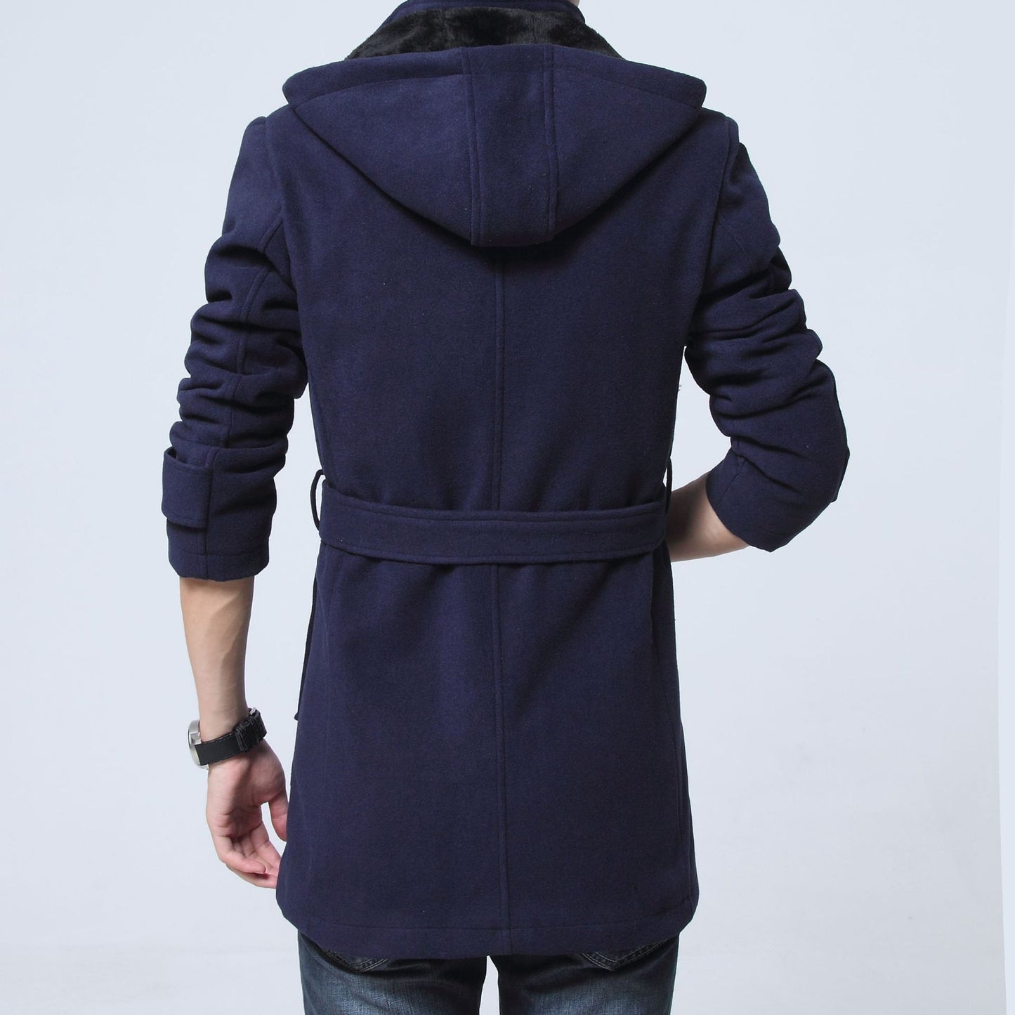 A coat that is thick and warm, thick in its construction