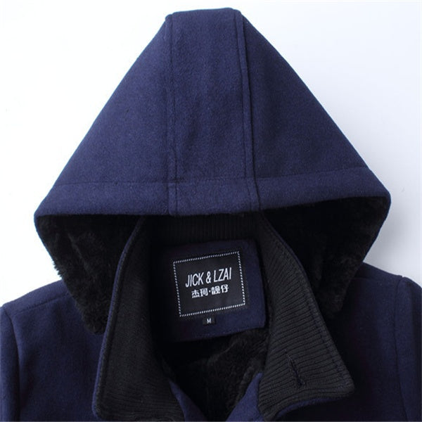 A coat that is thick and warm, thick in its construction