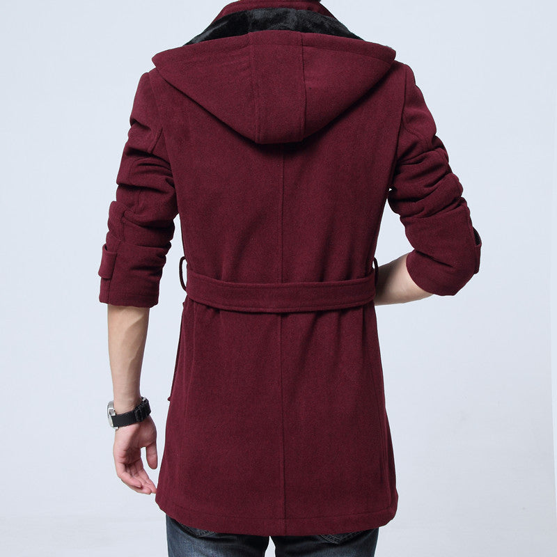 A coat that is thick and warm, thick in its construction