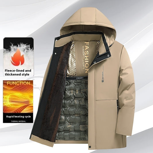 Men's Warm Fleece-Lined Cotton Coat
