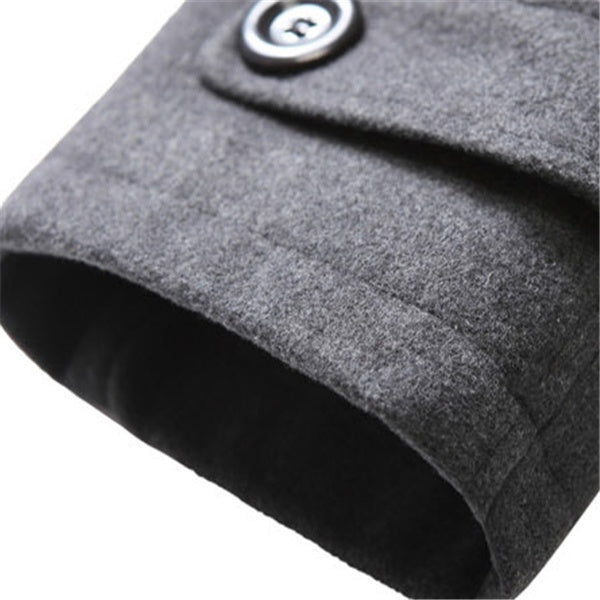A coat that is thick and warm, thick in its construction