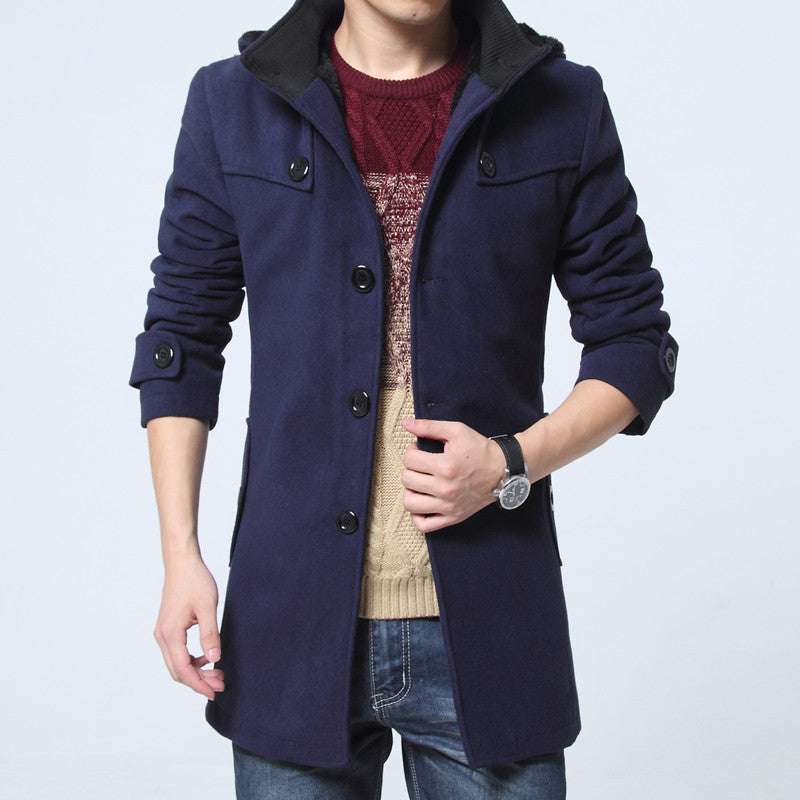 A coat that is thick and warm, thick in its construction