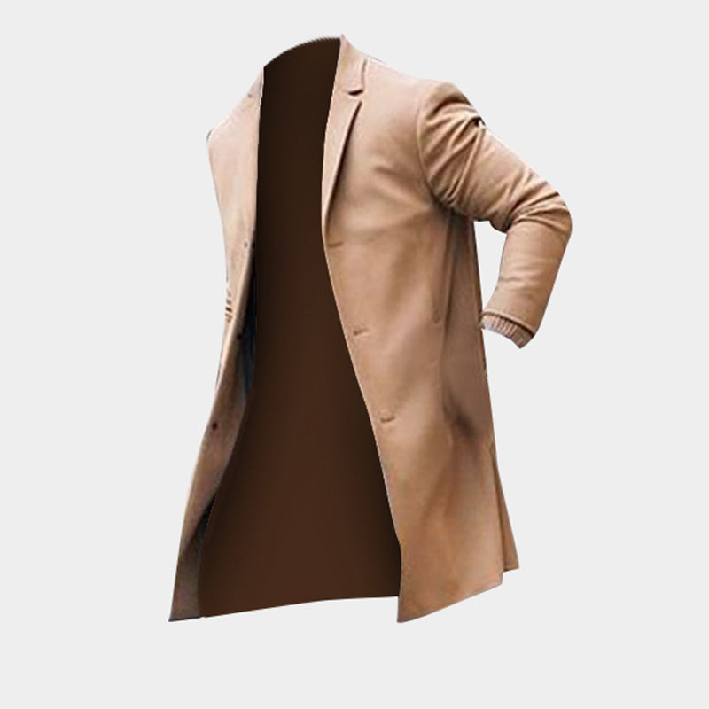 Men's Winter Trench Coat Khaki/Black
