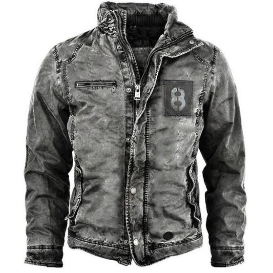 Military Jacket Coat Stand Collar Youth Washed Outside Wear
