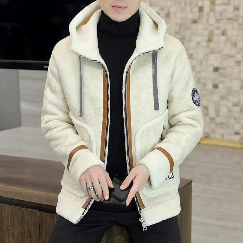 Men's Fashion Warm Lambswool Fur Coat