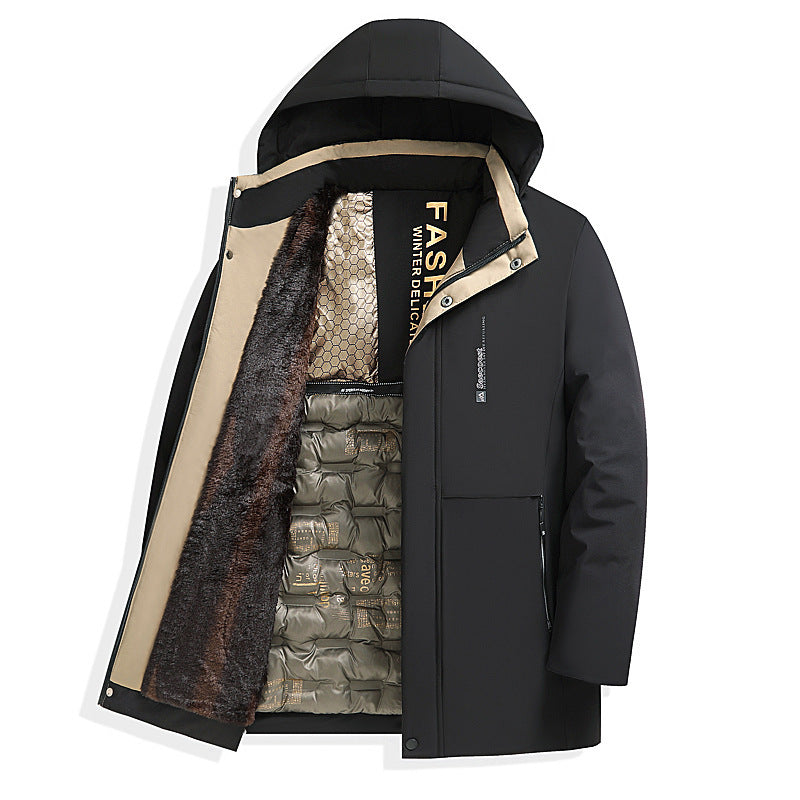 Men's Warm Fleece-Lined Cotton Coat