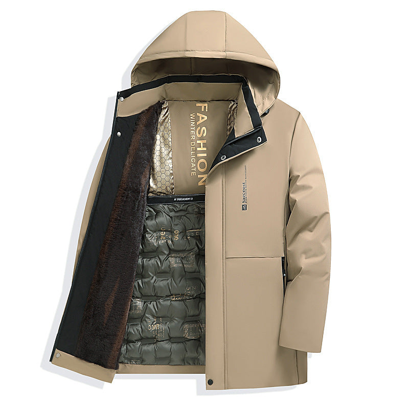 Men's Warm Fleece-Lined Cotton Coat