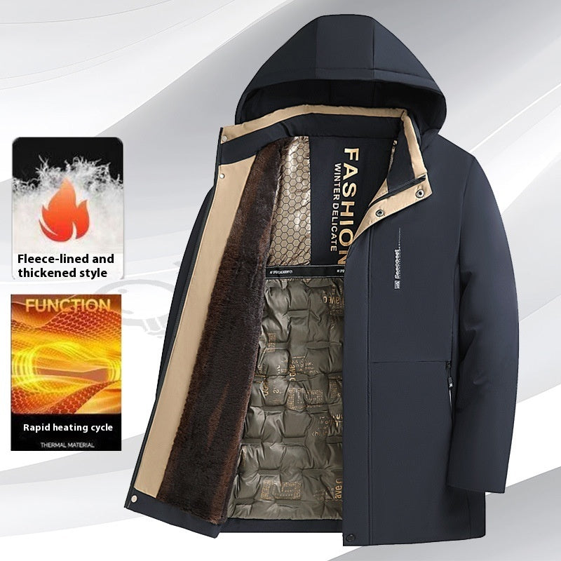 Men's Warm Fleece-Lined Cotton Coat